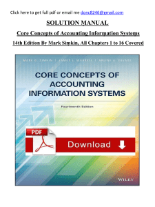 Accounting Information Systems Solution Manual