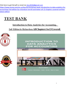 Data Analytics Accounting Test Bank, 2nd Ed.