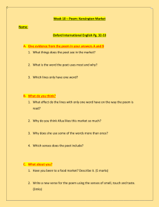 Kensington Market Poem Analysis Worksheet