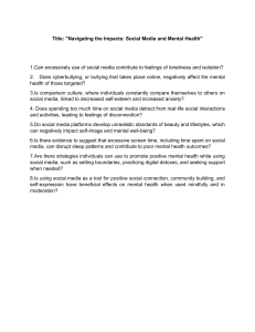 Social Media & Mental Health: A Research Report