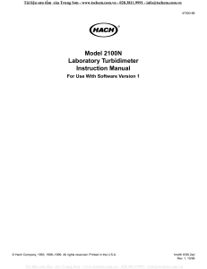 Model 2100N Turbidimeter Instruction Manual