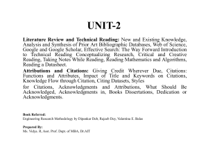 Literature Review & Technical Reading: Course Material