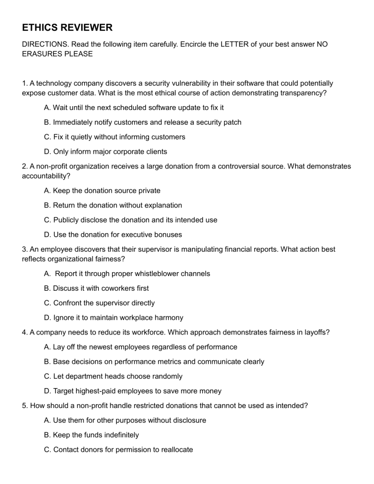 Ethics Reviewer: Business Ethics & Social Responsibility