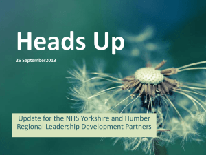 Heads Up September 2013 - Health Education Yorkshire and the