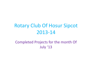 Our Presentations - Rotary Club Of Hosur Sipcot