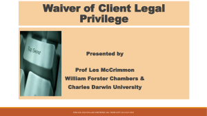 Les McCrimmon – Waiver of Client Legal Privilege