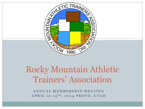 Rocky Mountain Athletic Trainers* Association