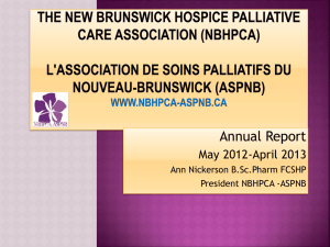 The New Brunswick Hospice Palliative Care Association (NBHPCA)