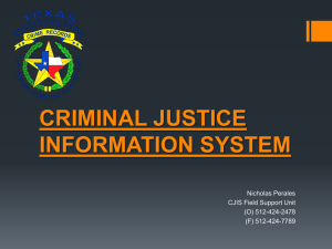 CRIMINAL JUSTICE INFORMATION SYSTEM TCJIUG