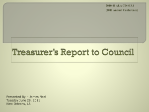 Treasurer`s Report to Council