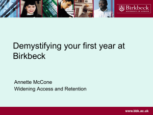 (from 2011): Demystifying the first year of your degree