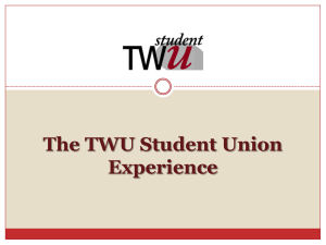 The TWU Student Union Experience