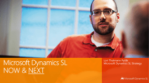 Microsoft Dynamics SL – Now & Next