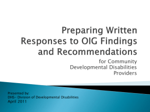 Preparing Written Responses to OIG Findings and Recommendations