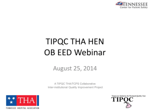TIPQC THA HEN OB EED Webinar - Tennessee Center for Patient