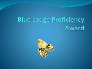 Blue Lodge Proficiency Award - Masonic Grand Lodge of Oregon