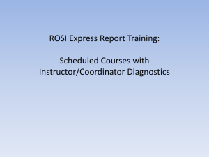 ROSI Express: Instructor and Coordinator Diagnostic Report