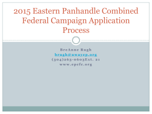 2015 Eastern Panhandle CFC Application Process