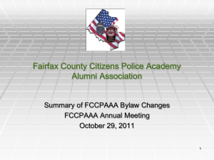 By-Laws Change Proposal - Fairfax County Citizens Police