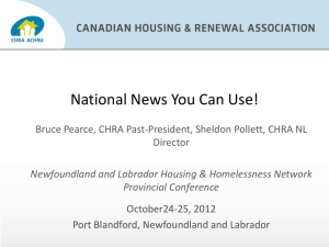 CHRA Actions – Advocacy - Newfoundland and Labrador Housing