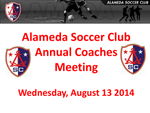 Alameda Soccer Club Annual Coaches Meeting