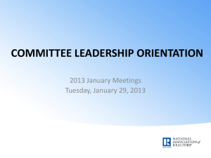 committee leadership orientation - National Association of Realtors