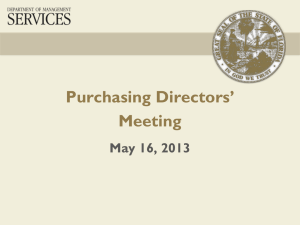 Purchasing Directors` Meeting - Department of Management Services
