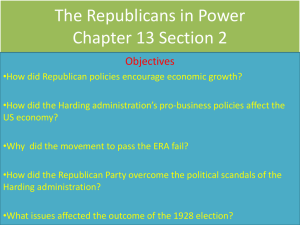 The Republicans in Power Chapter 13 Section 2