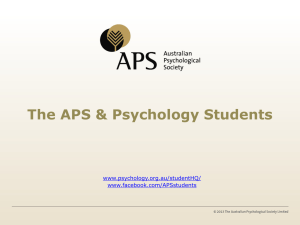 APS Student Subscribers - Australian Psychological Society