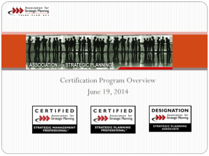 Certification Application Process - Association for Strategic Planning