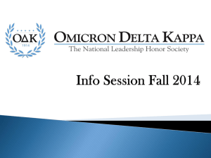 O*K First Plenary Session - Omicron Delta Kappa UTSA