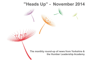 Heads Up November 2014 - Health Education Yorkshire and the