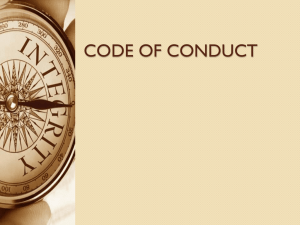 Code of Conduct by S.Kumar