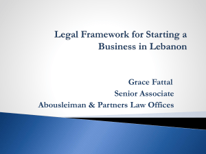 Workshop on Legal Framework for Starting a Business in Lebanon