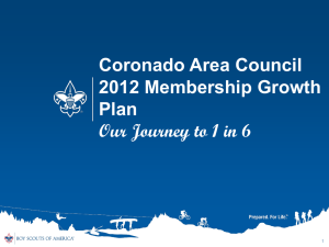 2012 Membership Goals - Coronado Area Council