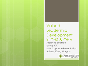 Valued Leadership Development in DHS & OHA