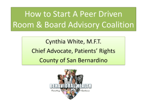 How to Start A Peer Driven Room & Board Coalition