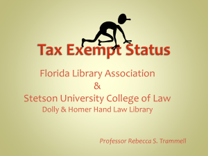 Tax Exempt Status - Stetson University