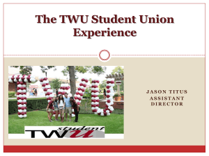 The TWU Student Union Experience