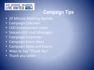 Campaign Power Point - United Way of Faribault