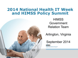 HIMSS Policy Summit Congressional Fly-In September 17
