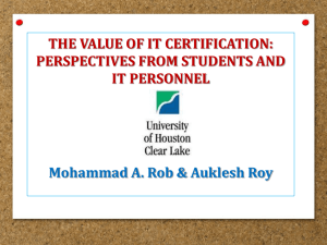 IT Certification - University of Houston