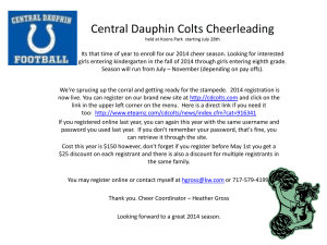 Central Dauphin Colts Cheerleading Its that time of year to enroll for