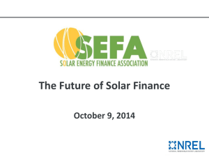 The Future of Solar Finance - The Solar Energy Finance Association