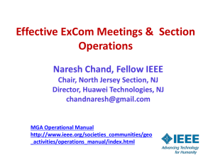 Effective ExCom Meetings & Section Operations