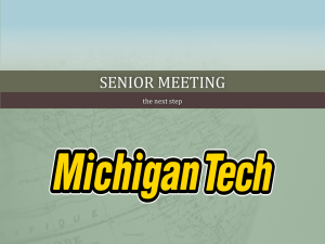 Senior Meeting - Michigan Technological University