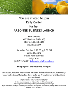 You are invited to join Kelly Carter for her ARBONNE