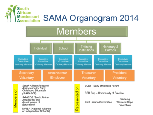 ECD Pres - Michelle Wareham -SAMA Organogram Pres Oct 2014