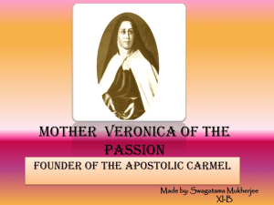 to view presentation on the life of Mother Veronica.
