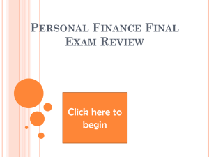 Personal Finance Exam Review